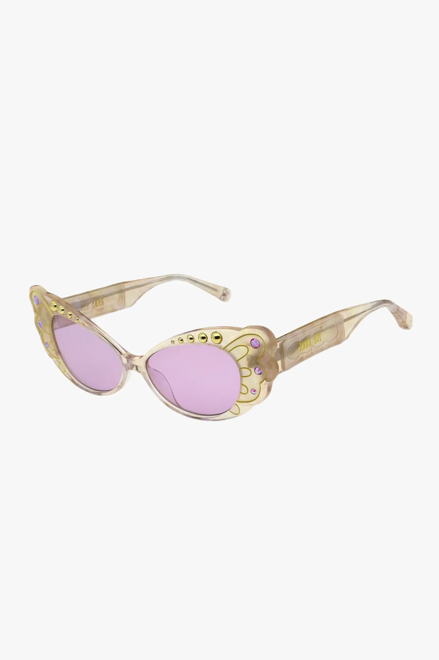 Anna Sui Pearl Wing Sunglasses- Yellow