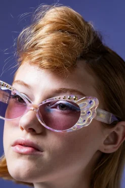 Anna Sui Pearl Wing Sunglasses- Yellow