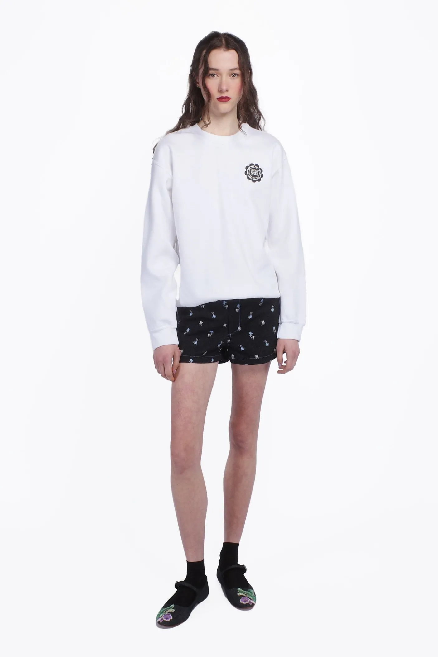 Anna Sui Wings Crew Neck Sweatshirt-White