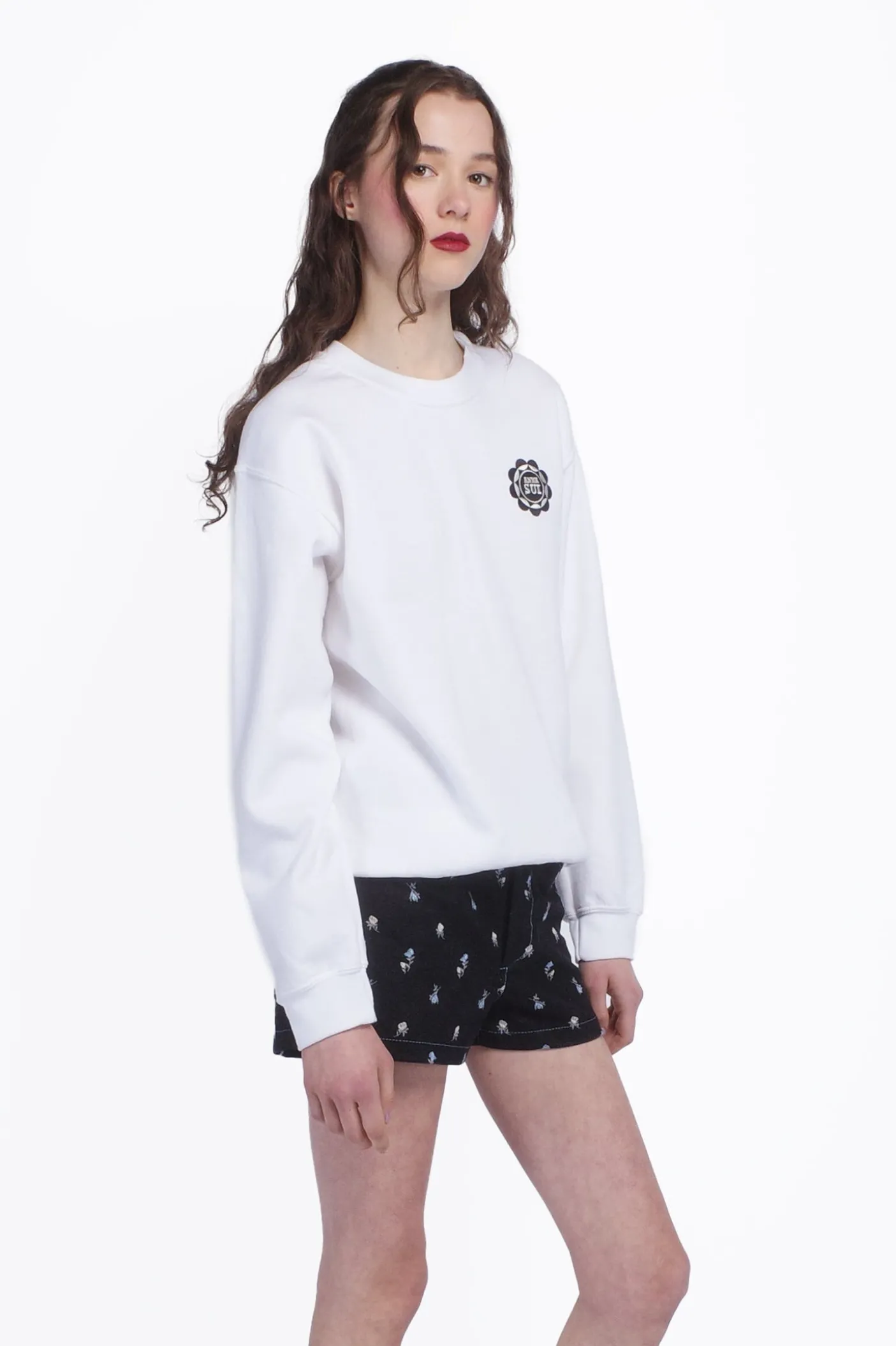 Anna Sui Wings Crew Neck Sweatshirt-White