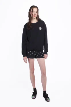 Anna Sui Wings Crew Neck Sweatshirt-Black