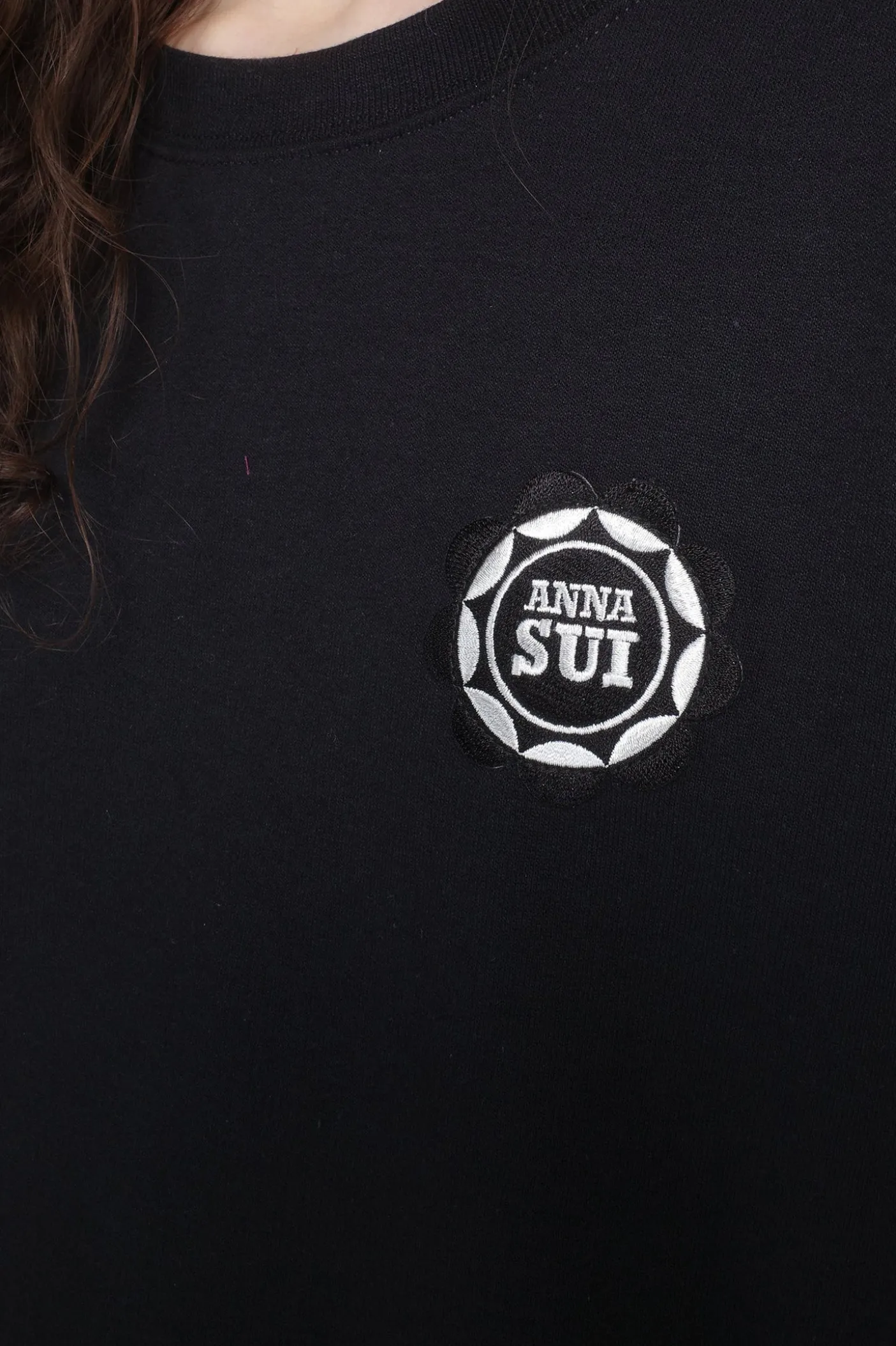 Anna Sui Wings Crew Neck Sweatshirt-Black