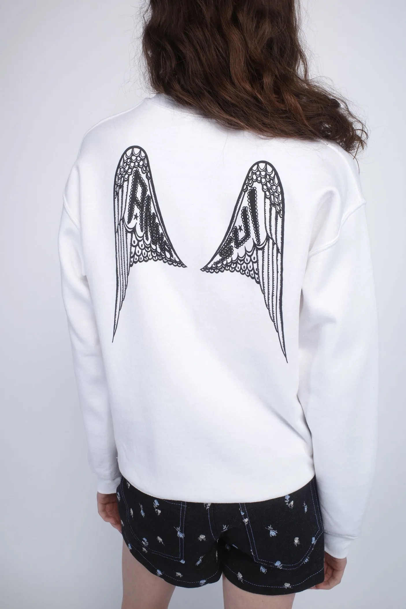 Anna Sui Wings Crew Neck Sweatshirt-White