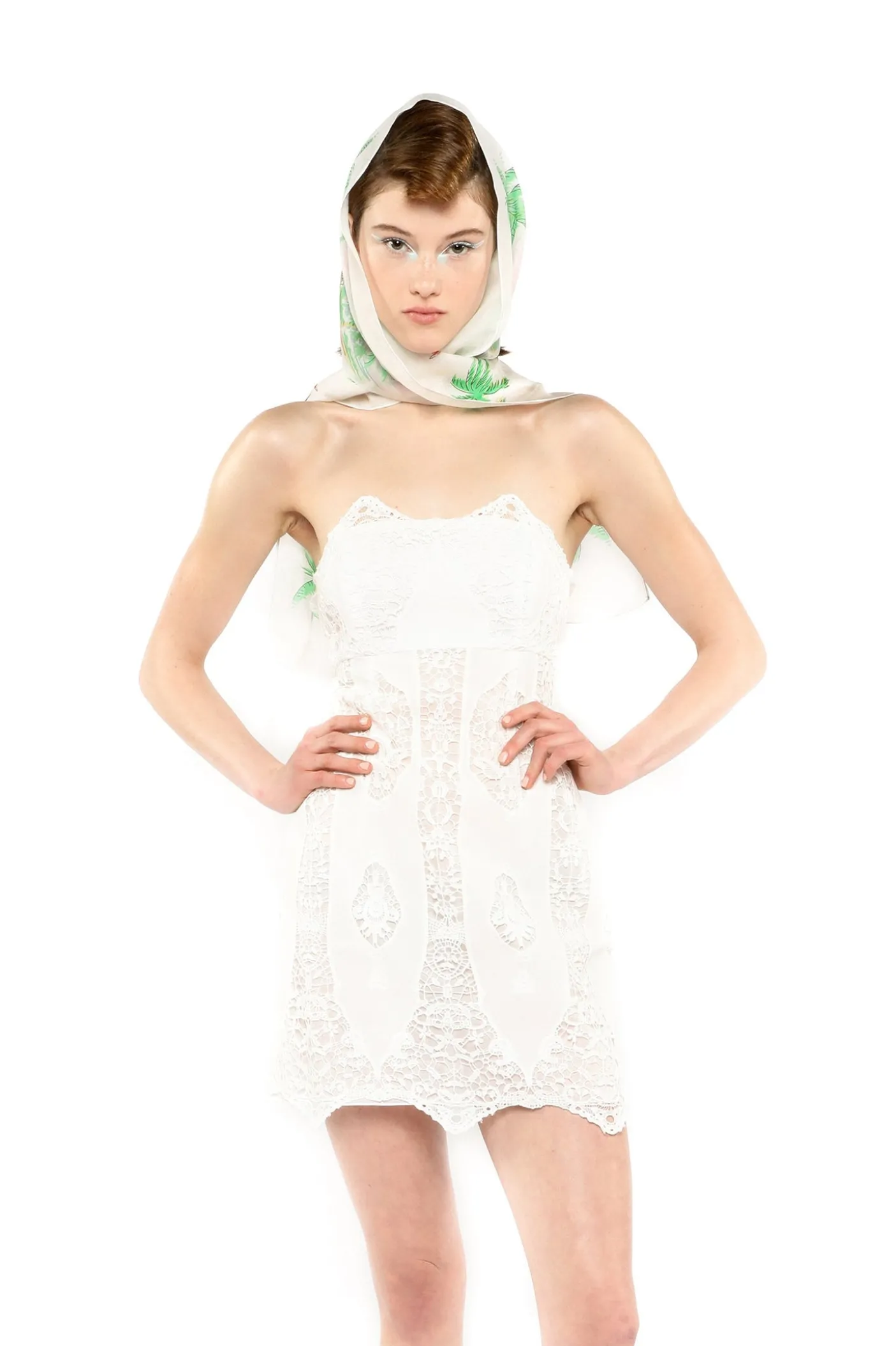 Applique Lace Combo Strapless Dress
