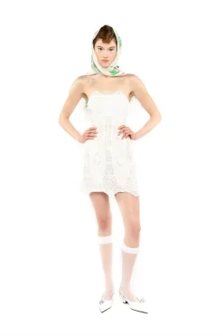Applique Lace Combo Strapless Dress