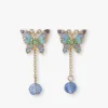 Aqua & Lavender Butterfly Earrings