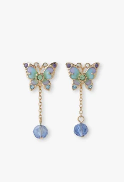 Aqua & Lavender Butterfly Earrings
