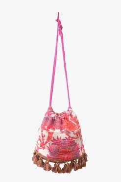 Arabesque Linen Tassel Crossbody Bag