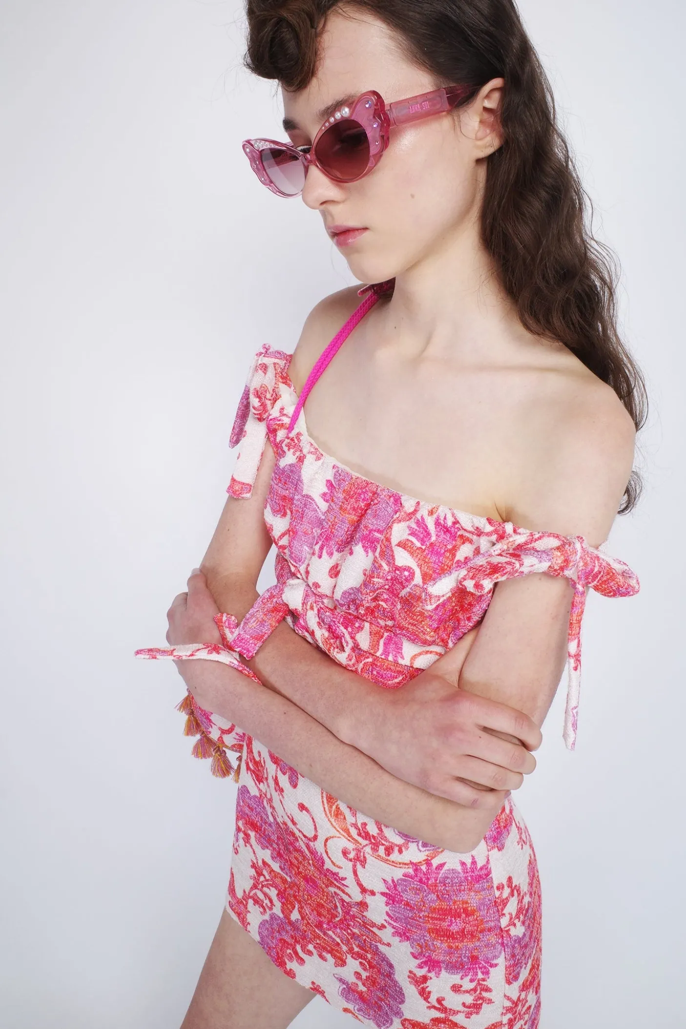 Arabesque Linen Tie Mini Dress