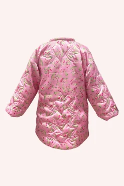 Arcadia Blossom Quilted Satin Boudoir Coat