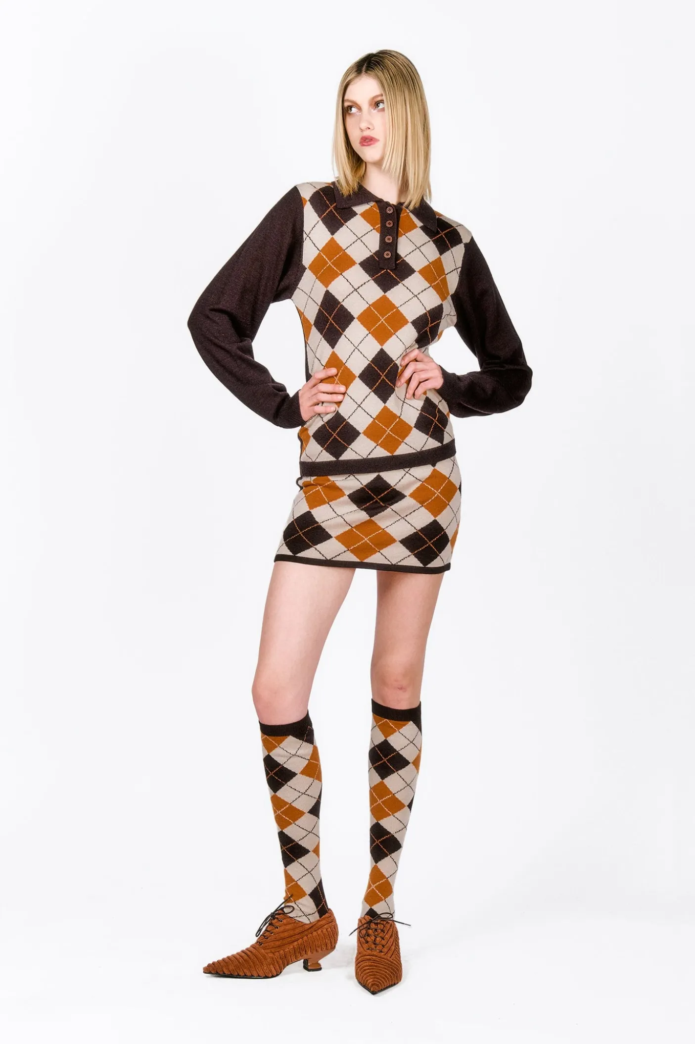 Argyle Knitwear Polo