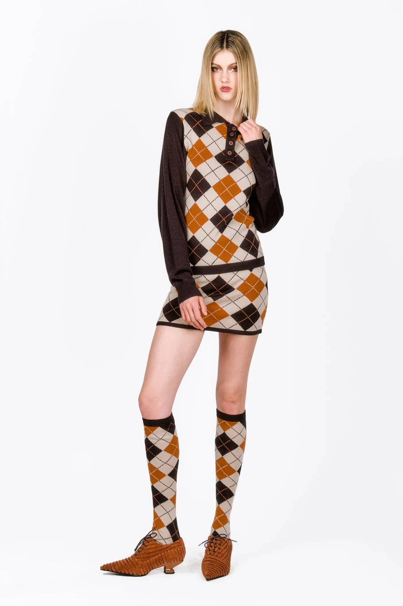 Argyle Knitwear Polo