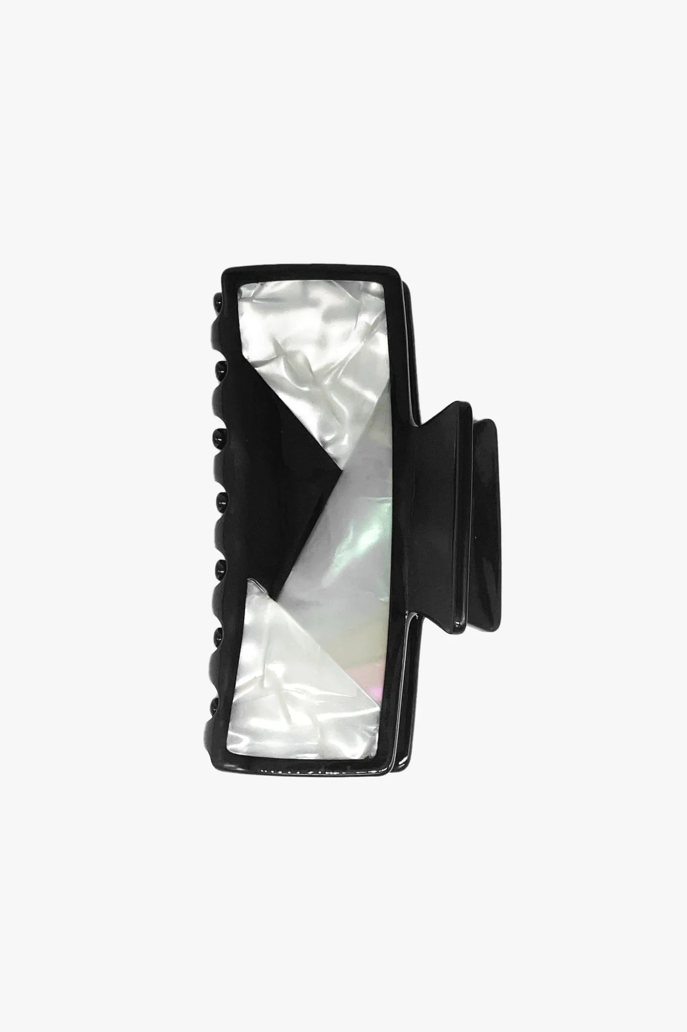 Art Deco Mother of Pearl & Black Rectangle Jaw Clip