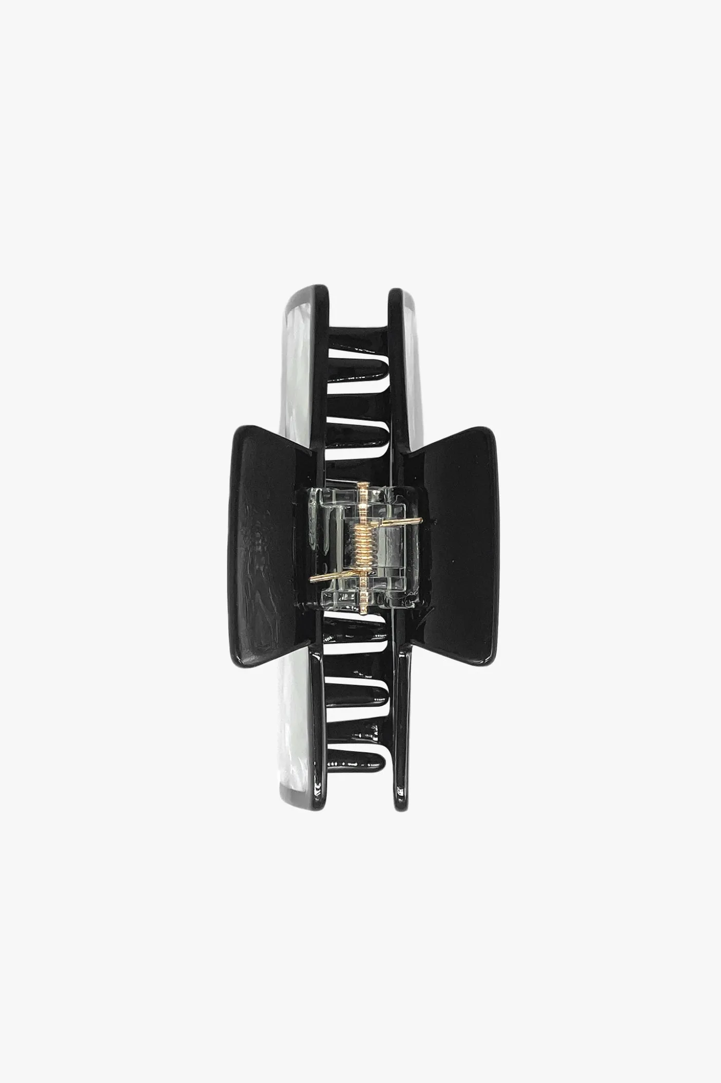 Art Deco Mother of Pearl & Black Rectangle Jaw Clip