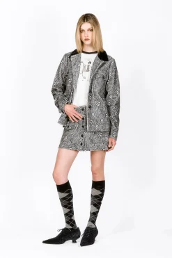Beardsley Paisley Corduroy Velvet Collar Barn Jacket