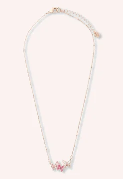 Bejeweled Butterfly Necklace - Pink Rose Gold