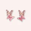 Bejeweled Butterfly Stud Earrings - Pink