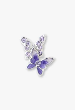 Bejeweled Butterfly Stud Earrings - Violet