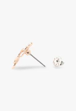 Bejeweled Butterfly Stud Earrings - Pink