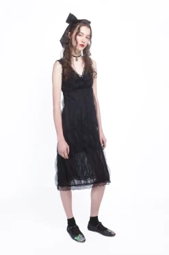 Black Combo Sleeveless Lace Dress