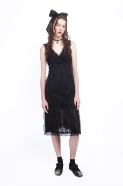 Black Combo Sleeveless Lace Dress