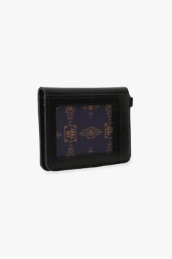 Black Retro Button Pass Case