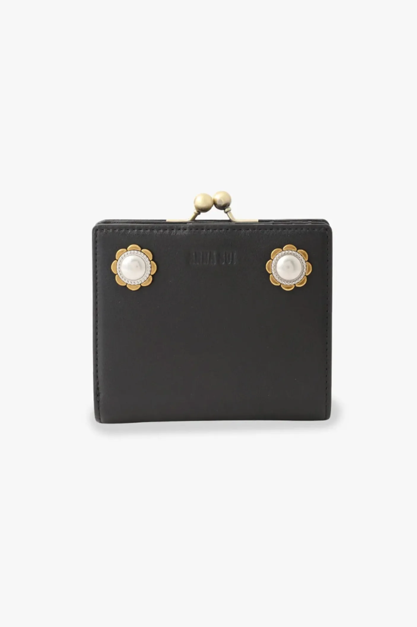 Black Retro Button Small Wallet