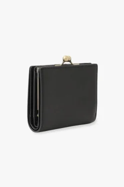 Black Retro Button Small Wallet