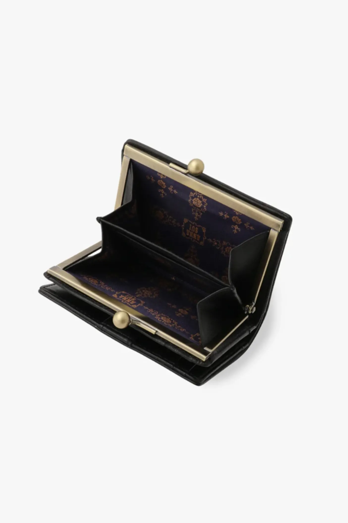 Black Retro Button Small Wallet