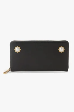 Black Retro Button Wallet
