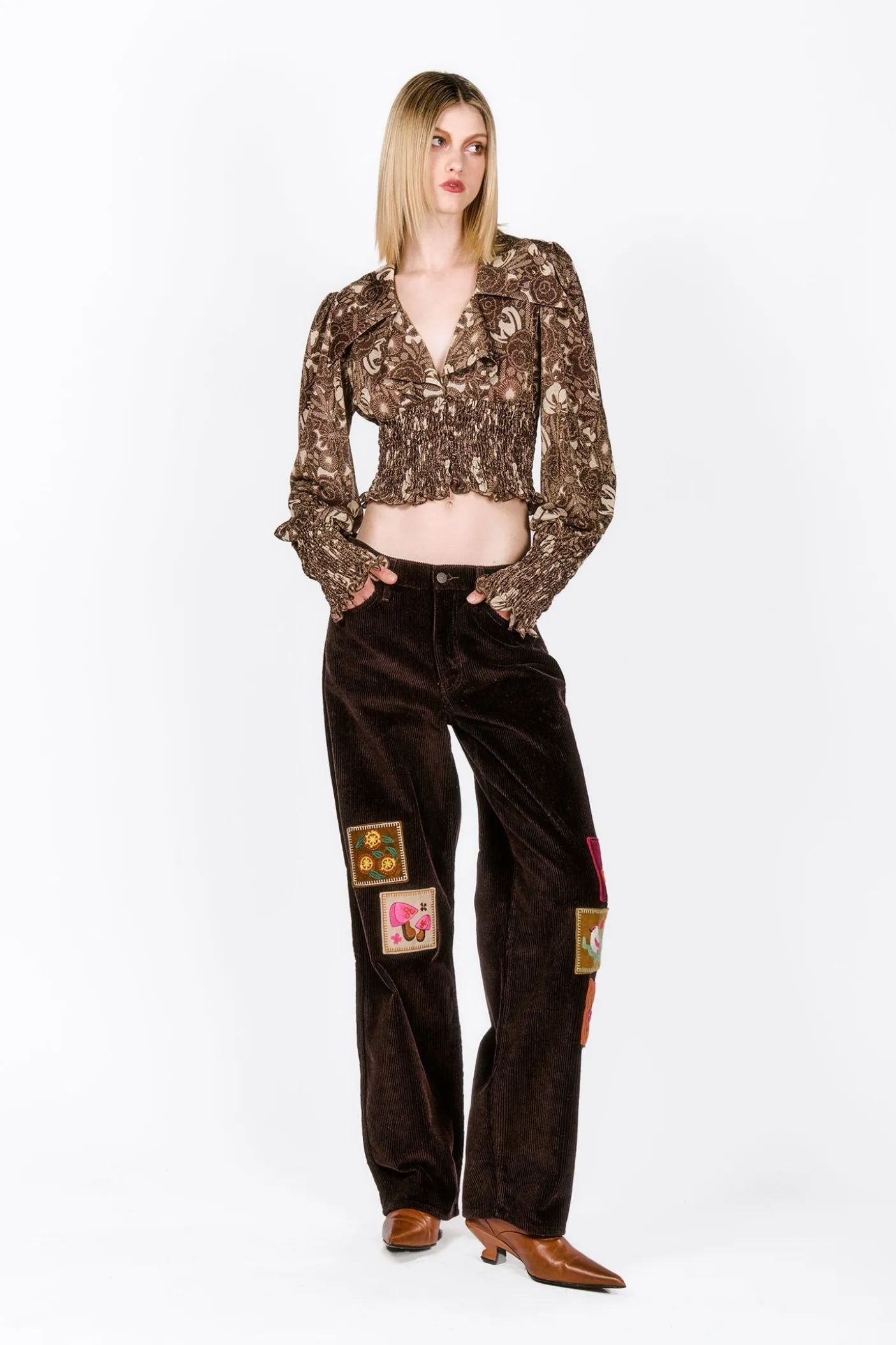 Bloomsbury Buds Lurex Knit Smocked Top