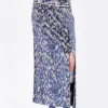 Bluebell Velour Maxi Skirt with Slit