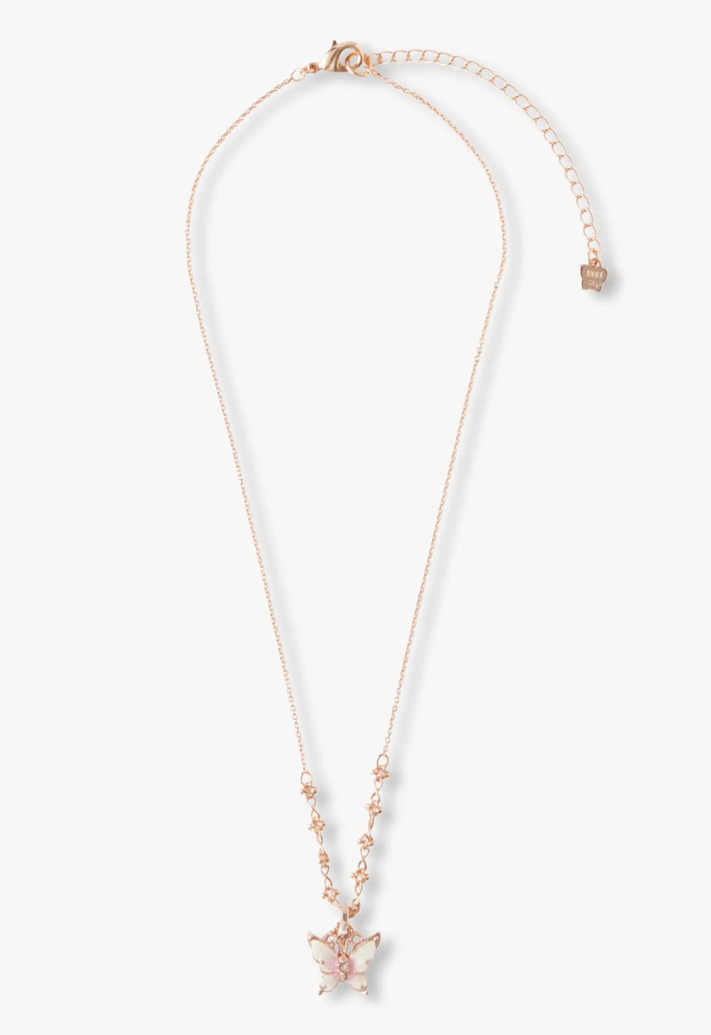 Butterfly & Rose Necklace Duo - Rose Gold