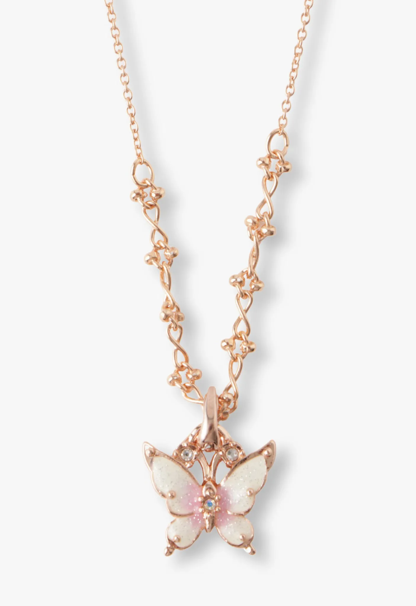 Butterfly & Rose Necklace Duo - Rose Gold
