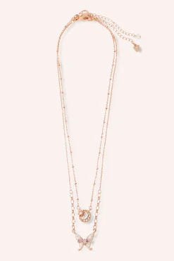 Butterfly and Moon Necklace Set