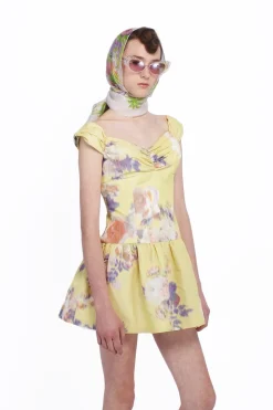 Cabbage Rose Taffeta Sweetheart Dress