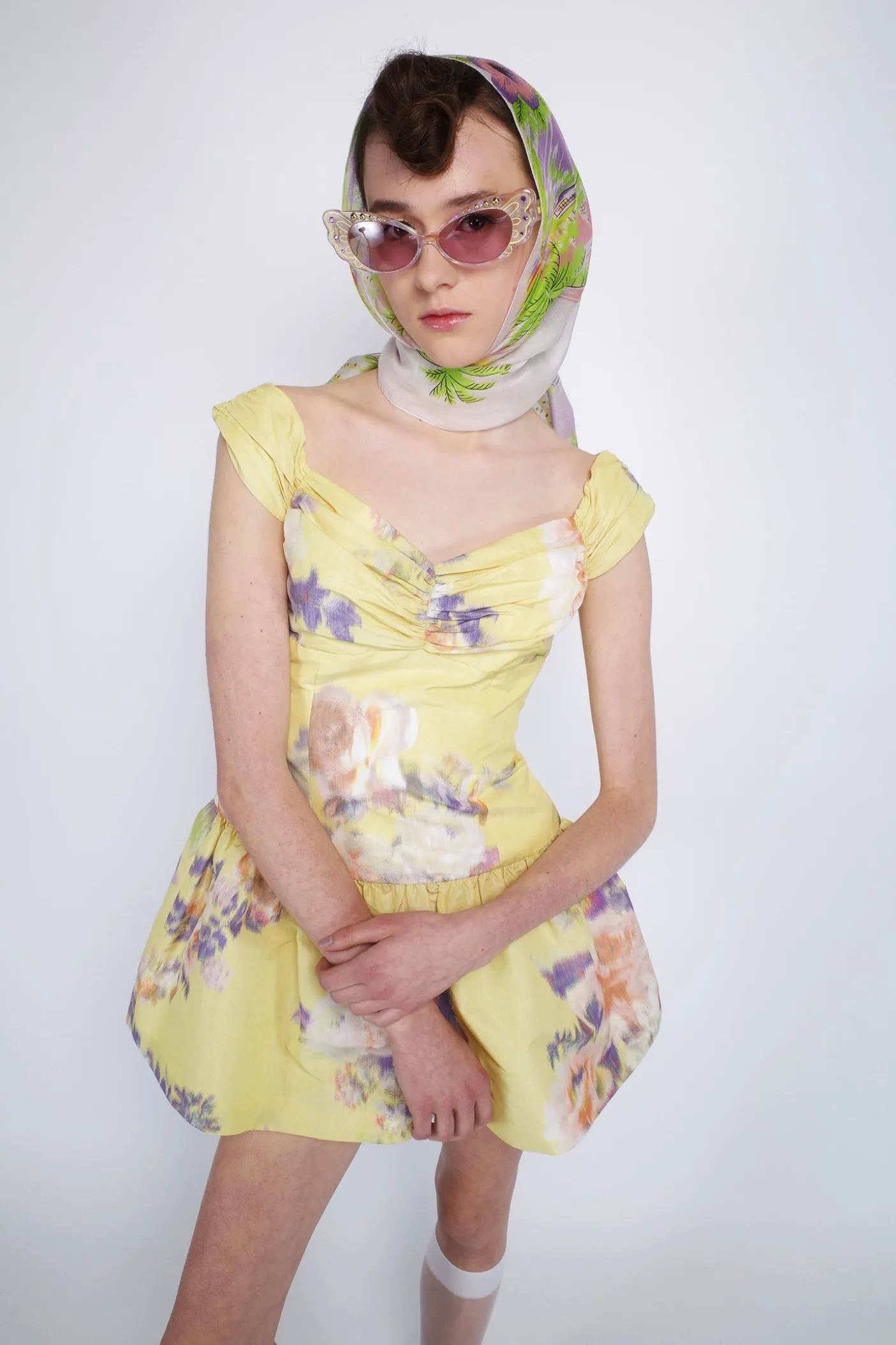 Cabbage Rose Taffeta Sweetheart Dress