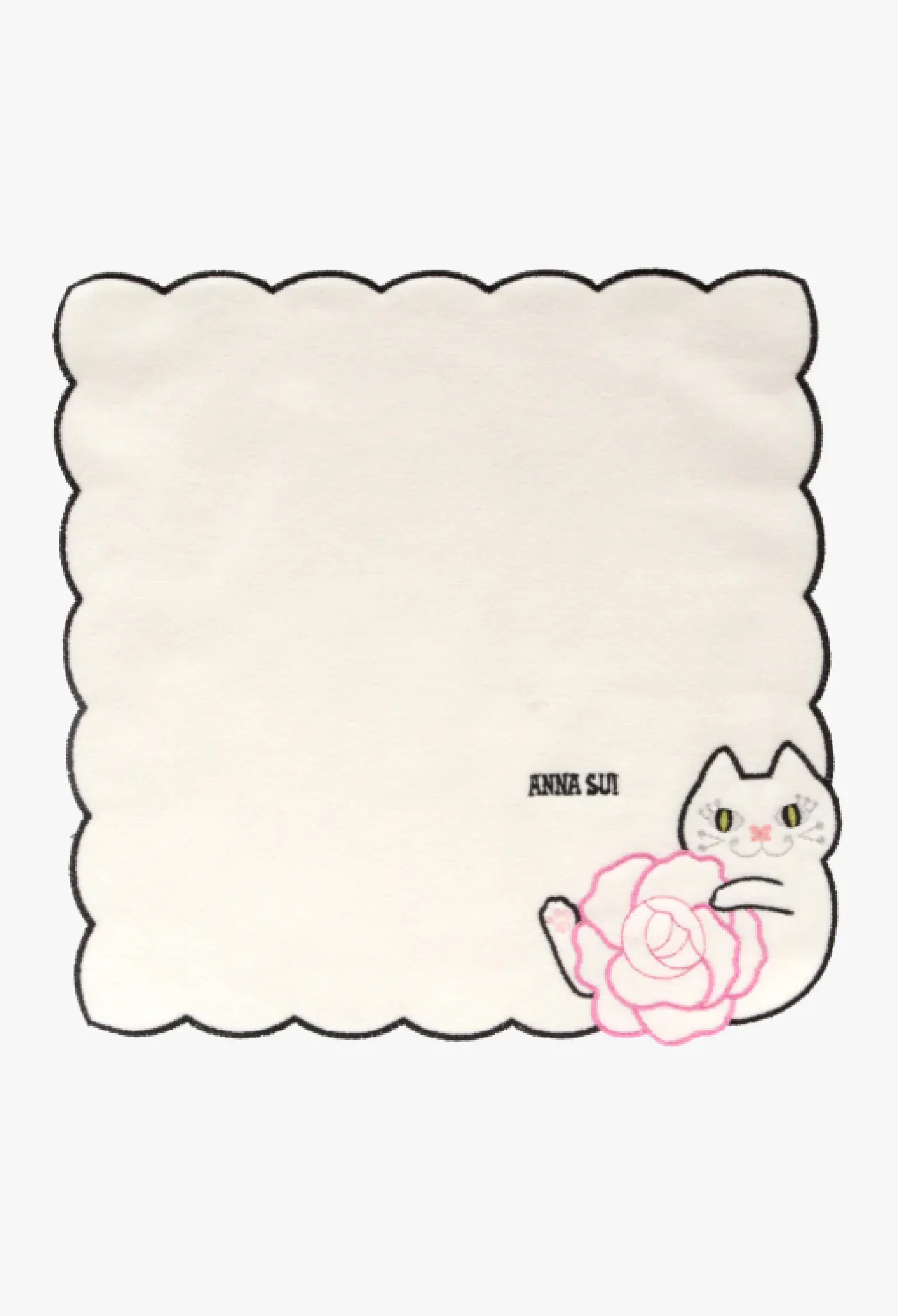 Cat Embroidery Rose Washcloth