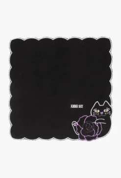 Cat Embroidery Rose Washcloth
