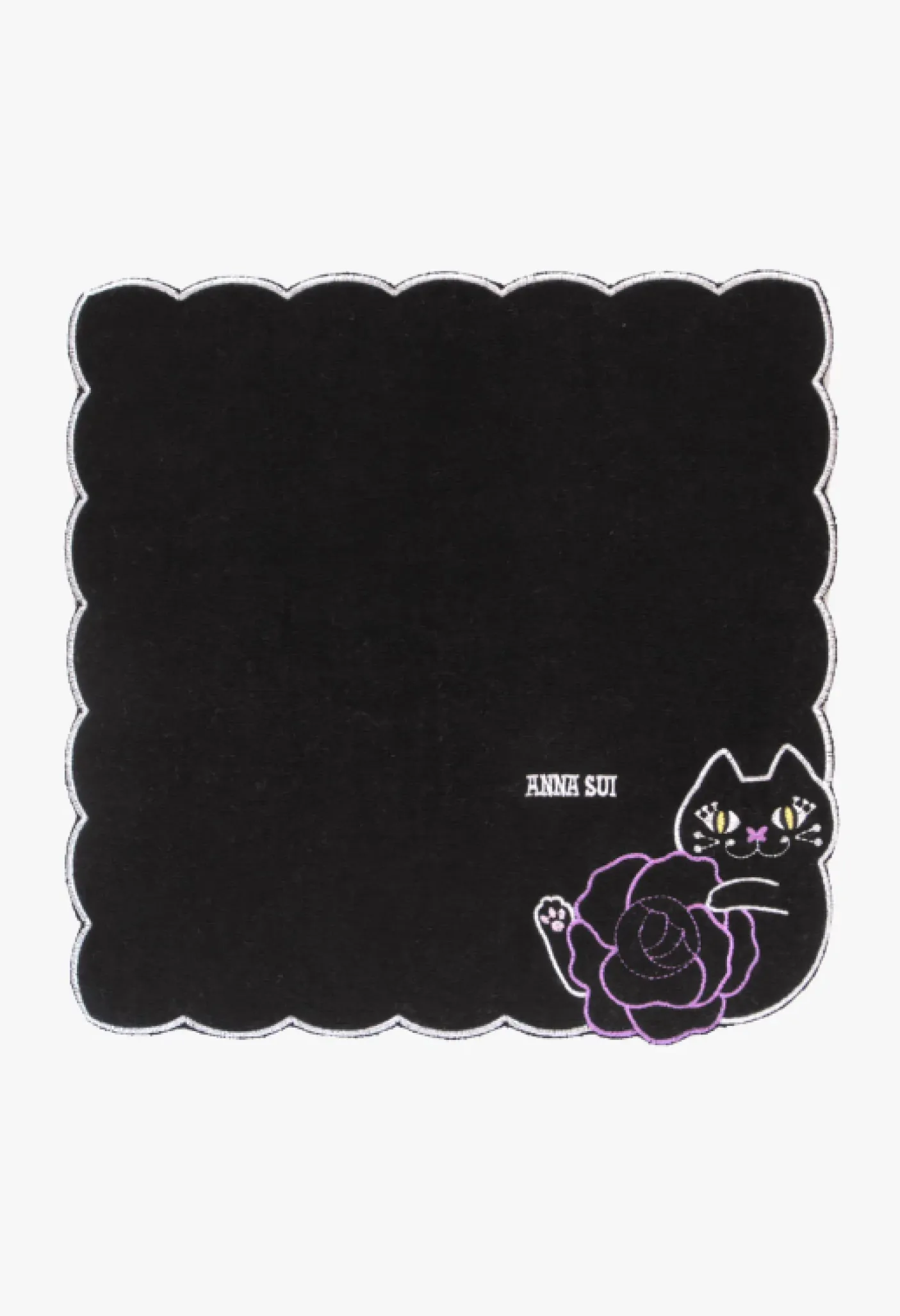 Cat Embroidery Rose Washcloth