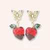 Chocolate Covered Strawberry Earrings - Red Multi