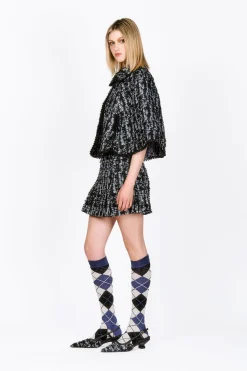 Cornflower Tweed Cape