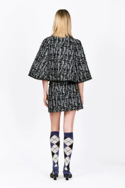 Cornflower Tweed Cape