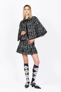 Cornflower Tweed Cape