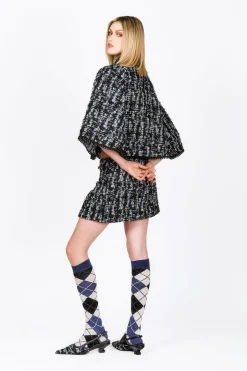 Cornflower Tweed Cape