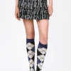 Cornflower Tweed Pleated Mini Skirt