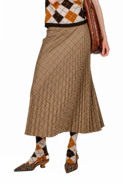 Cotswold Plaid Pleated Maxi Skirt