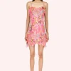 Dahlias Crinkle Chiffon Ruffle Mini Dress
