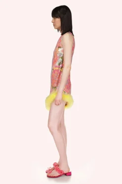 Dahlias Iridescent Sequin Asymmetrical Dress