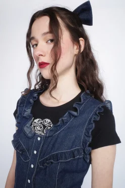 Denim Bow Hair Clip